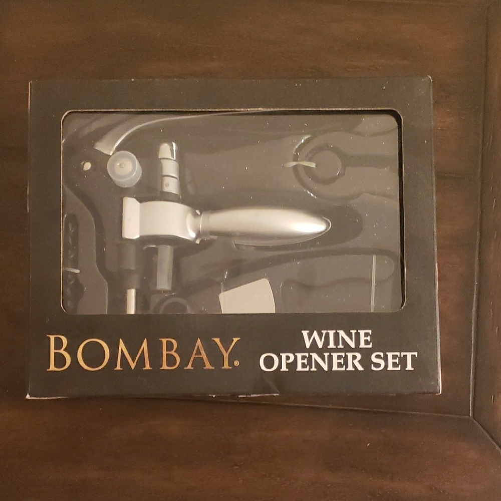 Bombay Silver Bar Accessories Wine Opener Set